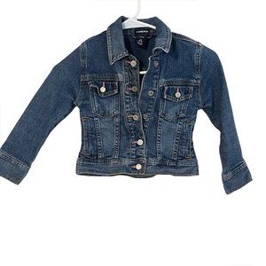 gap kids girls xs 4-5 blue denim jean jacket flap